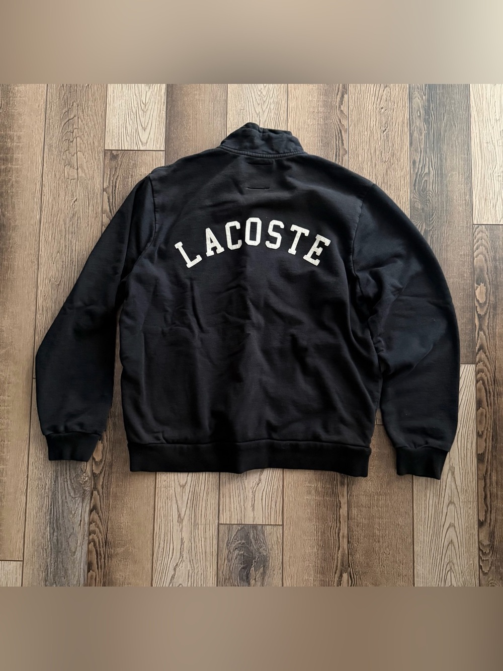 Lacoste Men’s size 7 Black Coat Cotton Jacket Full Zip